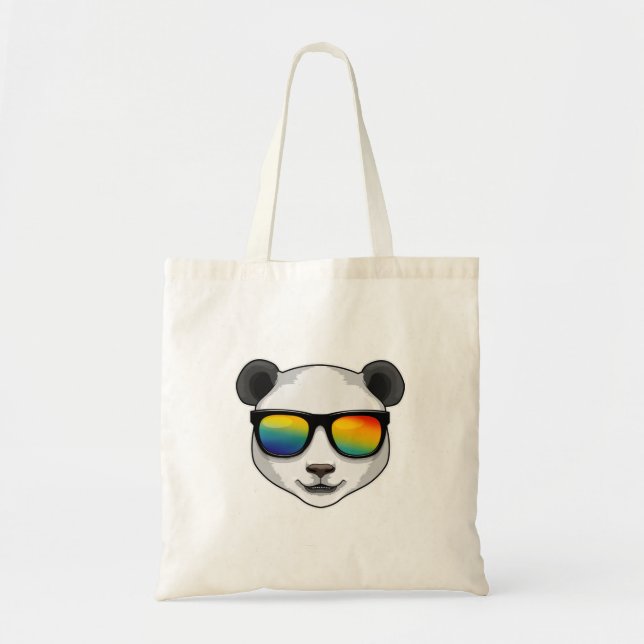 Bolso De Tela Panda con gafas de sol (Frente)