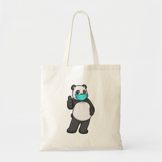 Bolso De Tela Panda con máscara facial (Frente)