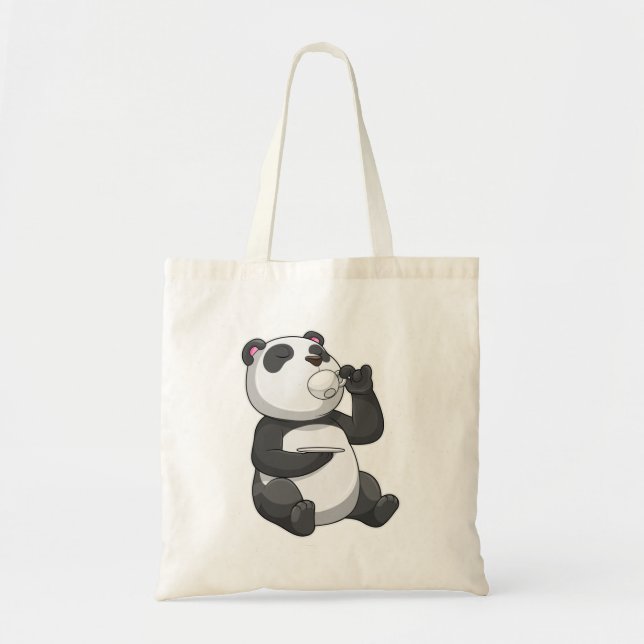 Bolso De Tela Panda con Tea Cup (Frente)