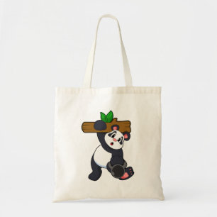 Bolso De Tela Panda con Wood en entrenamiento de fuerza