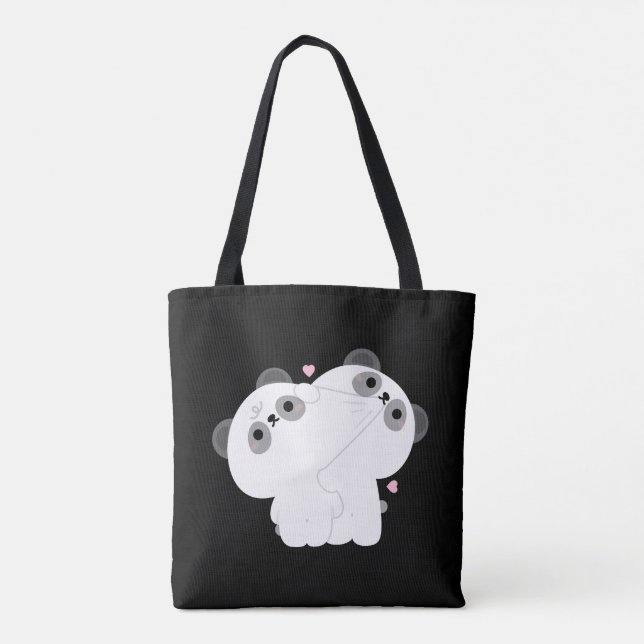 Bolso De Tela Panda Couple (Reverso)