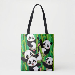 Bolso De Tela Panda de bambú