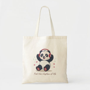 Bolso De Tela Panda de Música Adorable
