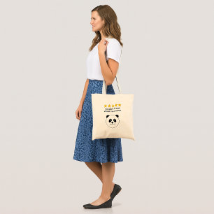 Bolso De Tela Panda de texto personalizado de amistad