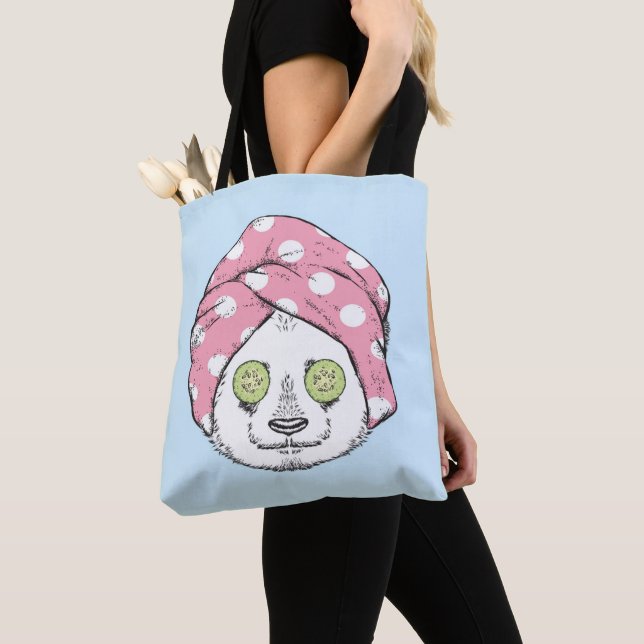 Bolso De Tela Panda en el balneario (Detalle)