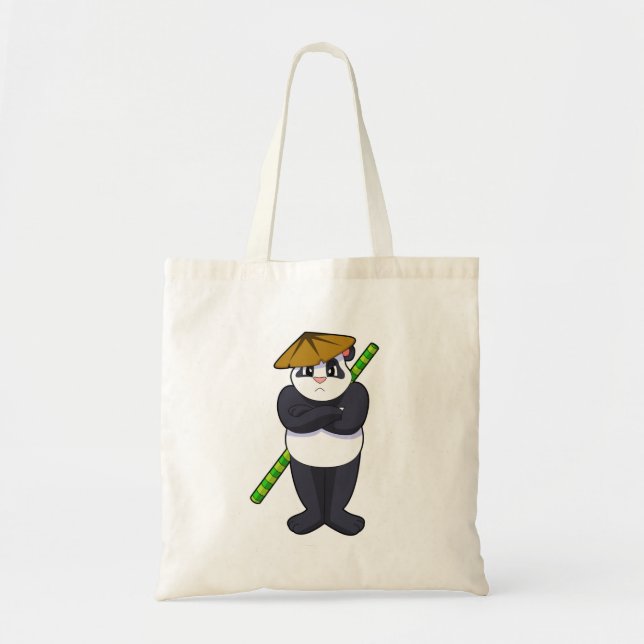 Bolso De Tela Panda en el Stick contra las artes marciales. (Frente)