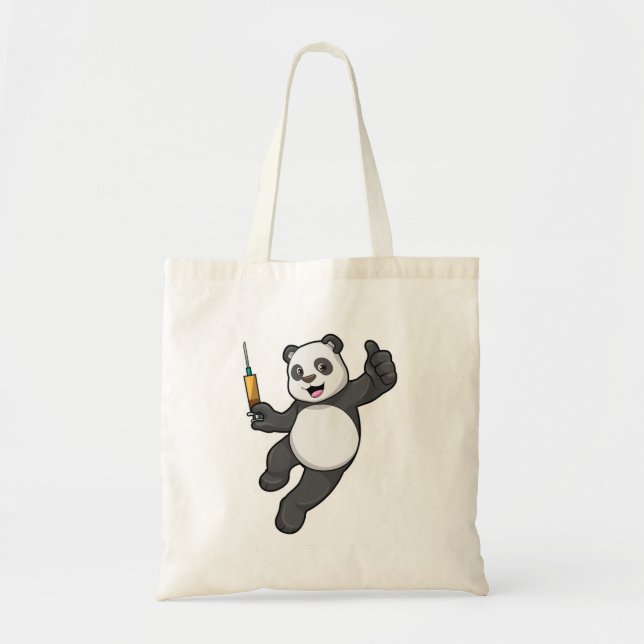 Bolso De Tela Panda en la vacunación con jeringas (Frente)