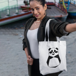Bolso De Tela Panda geométrica