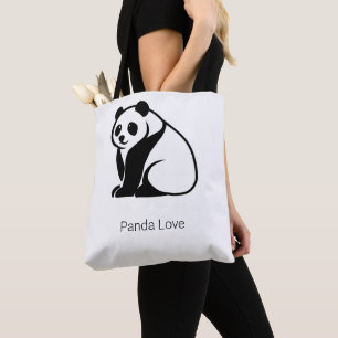 Bolso De Tela Pandá geométrico minimalista