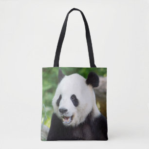 Bolso De Tela Panda gigante comiendo bambú