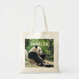 Bolso De Tela Panda gigante comiendo truco de halloween de bambú