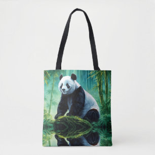 Bolso De Tela Panda gigante en el bosque verde de Bambú