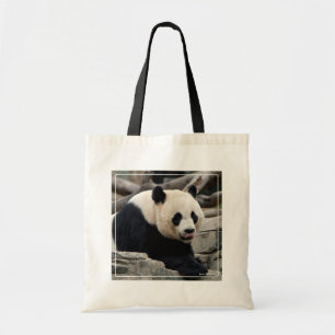 Bolso De Tela Panda gigante sobre rocas