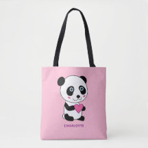 Panda lindo con un nombre personalizado del corazó