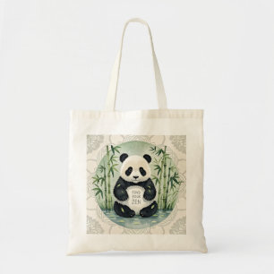 Bolso De Tela Panda lindo de gran chubby sentado en una pose de