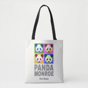 Bolso De Tela Panda Monroe Bear retrato de arte pop