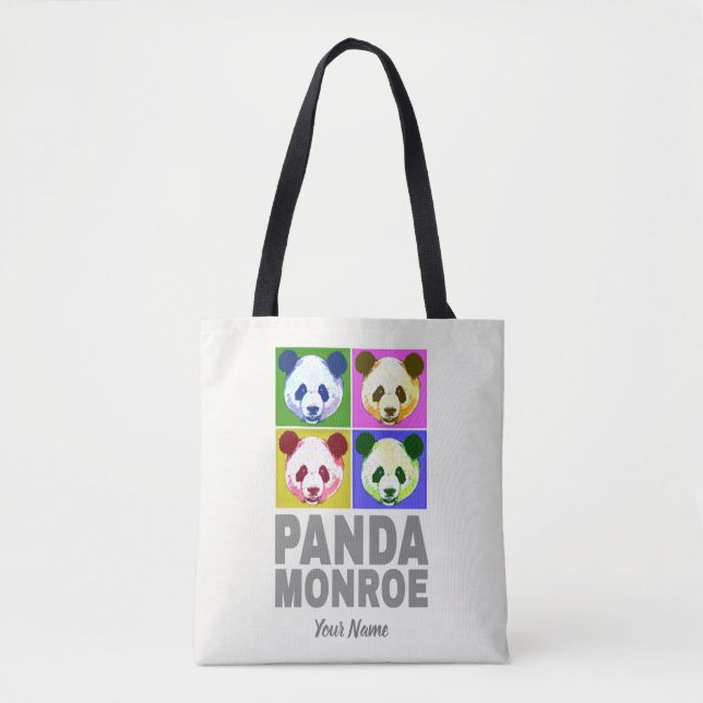 Bolso De Tela Panda Monroe Bear retrato de arte pop (Anverso)