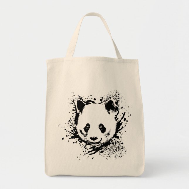 Bolso De Tela Panda Ours Animal Forêt Sauvage Jungle Chine Bambo (Frente)