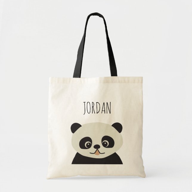 Bolso De Tela Panda Pal: Tote de Ilustracion Panda personalizado (Frente)