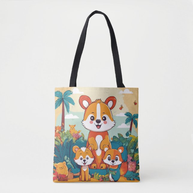 Bolso De Tela Panda Paradise (Anverso)