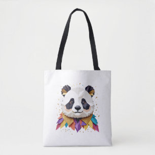 Bolso De Tela Panda Playful Adorable Animal Colorido Joyful