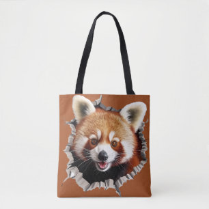 Bolso De Tela Panda Rojo