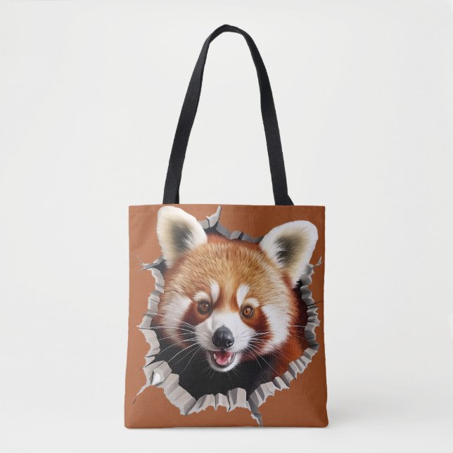 Bolso De Tela Panda Rojo (Anverso)