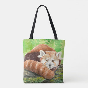 Bolso De Tela Panda rojo