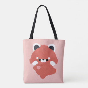 Bolso De Tela Panda Rojo de Amor Adorable