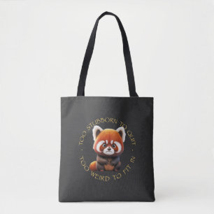 Bolso De Tela Panda Rojo Demasiado Tonto Para Dejar De Ser Demas