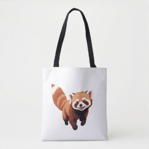 Bolso De Tela Panda Rojo Feliz Diversión Jugadora Saltando En Al