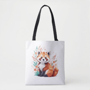Bolso De Tela Panda Rojo Jugador Adorable Diversión Animal Color
