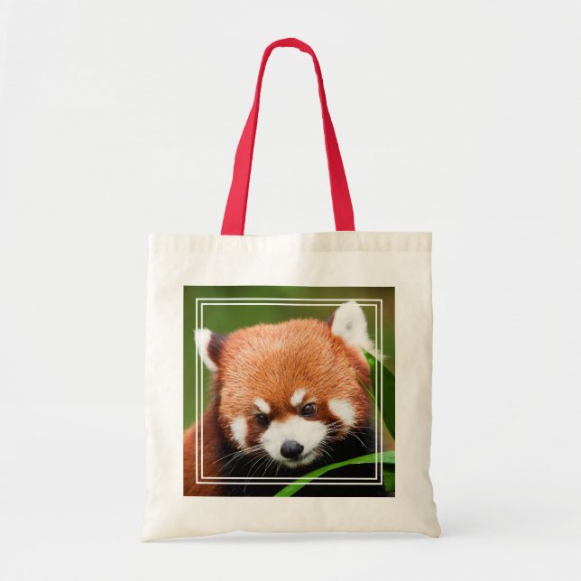 Bolso De Tela Panda Rojo Lindo (Frente)
