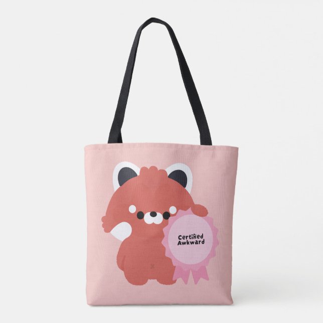 Bolso De Tela Panda Rojo Torpe Certificado (Reverso)