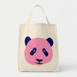 Bolso De Tela Panda - rosa y azul