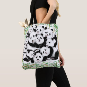 Bolso De Tela Panda Tote Bag Happy Familiar - Gracioso