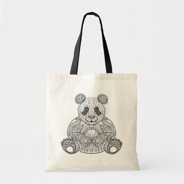 Bolso De Tela Panda tribal inspirada (Frente)