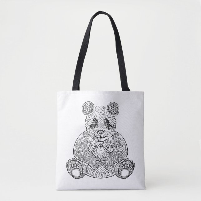 Bolso De Tela Panda tribal inspirada 2 (Anverso)