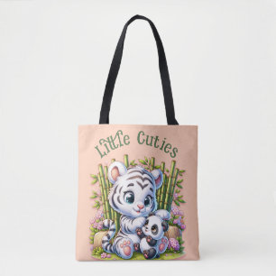 Bolso De Tela Panda y tigre de las pequeñas ciudades