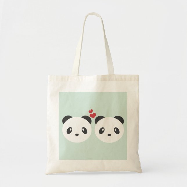 Bolso De Tela Pandas lindas (Frente)