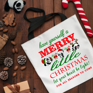 Bolso De Tela Pandas Navidades personalizados