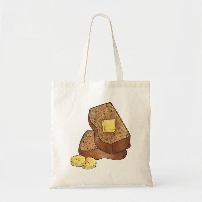 Bolso De Tela Panecillos de pan de pan de banana Mantequilla de  (Frente)