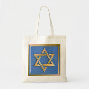 Bolso De Tela Panel de arte de la estrella azul de oro de David