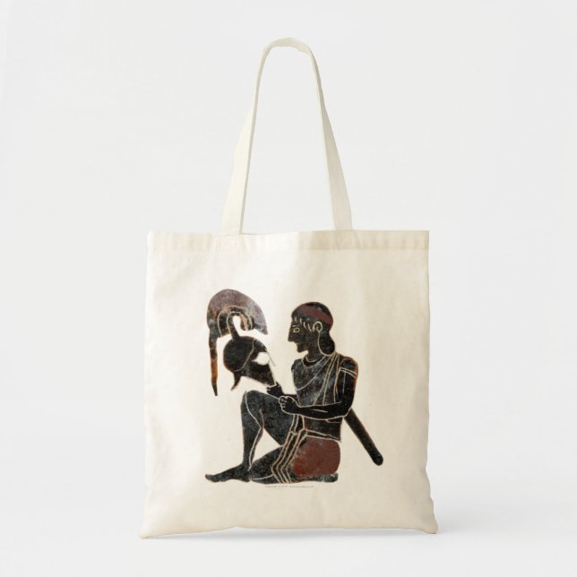 Bolso De Tela Panoplia - sentada del soldado del hoplita del (Frente)