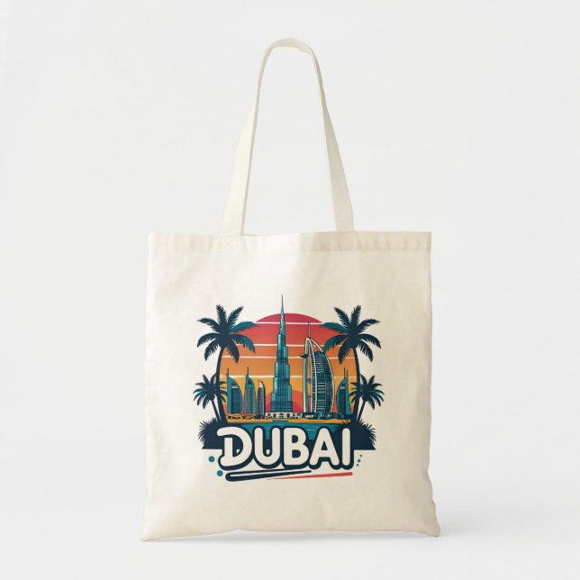 Bolso De Tela Panorama de Dubái Viajes (Frente)