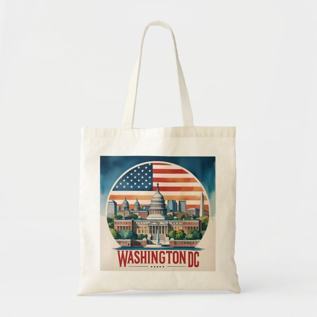 Bolso De Tela Panorama de Washington DC (Frente)