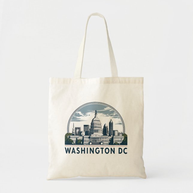 Bolso De Tela Panorama de Washington DC (Frente)
