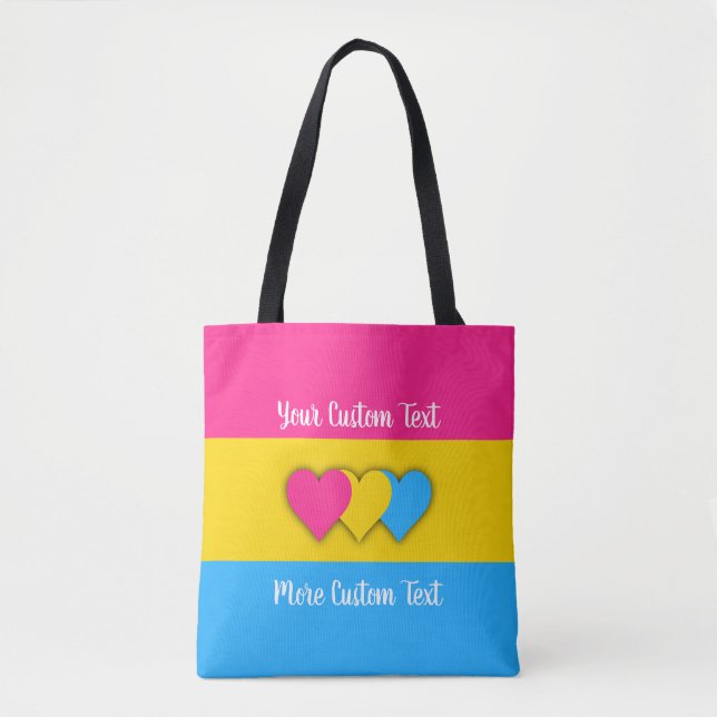 Bolso De Tela Pansexuality pride flag with text (Anverso)