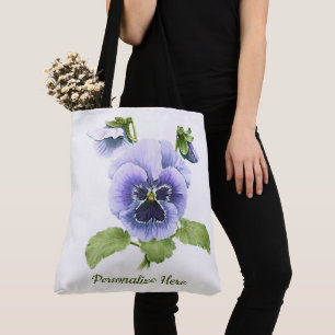 Bolso De Tela Pansias púrpura