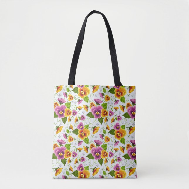Bolso De Tela Pansies (Anverso)